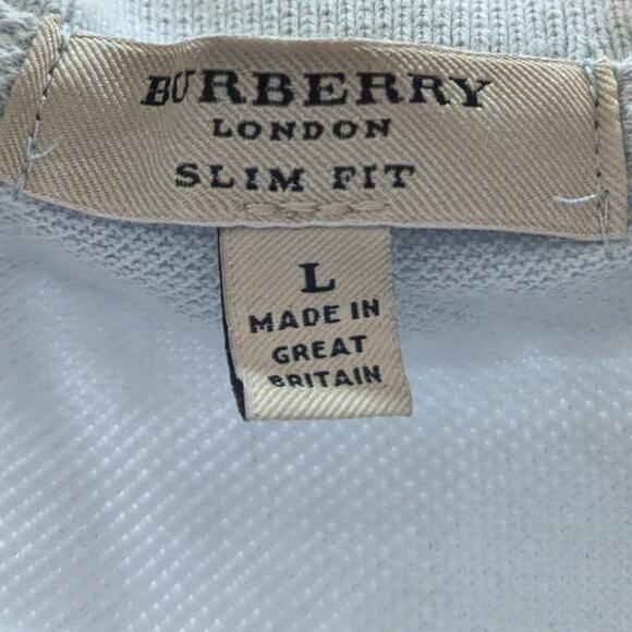 Burberry London Blue Men's Polo Size Large Slim Fit - Preowned - Picture 2 of 3